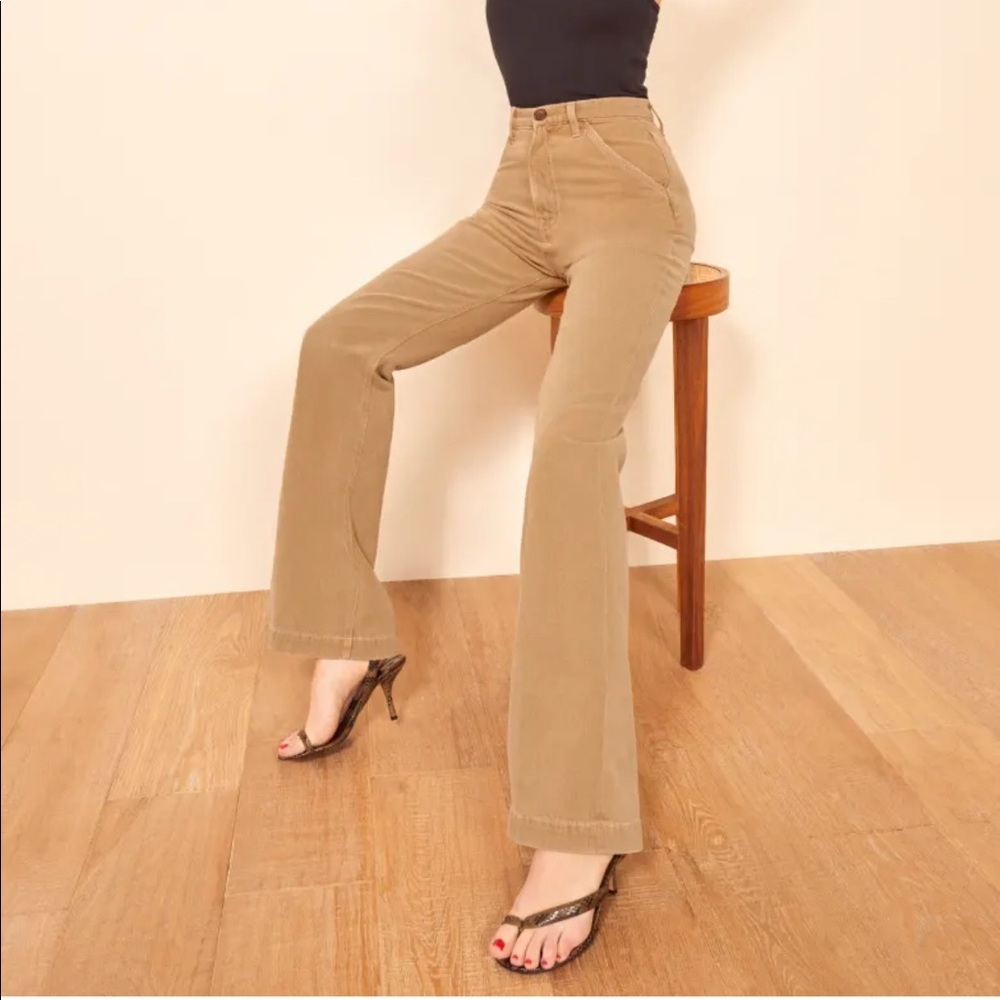 Reformation Trouser Jean in Wheat (size 27)